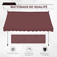 OUTSUNNY - Store banne manuel rétractable 3L x 1,5l m inclinaison et hauteur réglable installation rapide métal alu polyester anti-UV bordeaux - vignette