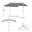 OUTSUNNY - Store double pente manuel rétractable inclinaison réglable acier époxy blanc polyester imperméabilisé anti-UV gris dim. 3L x 2,95l x 2,6H m - vignette
