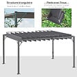 OUTSUNNY - Pergola lames orientables dim. 3,9L x 2,95l x 2,13H m structure alu. acier époxy polyester gris - vignette
