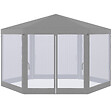 OUTSUNNY - Tonnelle barnum tente de réception hexagonale style cosy métal polyester imperméabilisé surface env. 10 m² gris - vignette