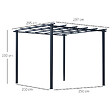 OUTSUNNY - Pergola autoportante style contemporain - toit terrasse à décorer - dim. 3L x 3l x 2,3H m - métal époxy anticorrosion noir - vignette