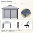 OUTSUNNY - Tonnelle barnum automatique pop-up dim. 3,3L x 3,3l x 2,88H m moustiquaires sac transport métal oxford gris - vignette