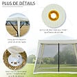 OUTSUNNY - Tonnelle barnum style colonial dim. 3L x 3l x 2,45H m 4 moustiquaires 2 zippées beige noir - vignette