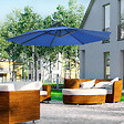 OUTSUNNY - Parasol déporté octogonal inclinable rabattable diamètre 2,97 m parasol de jardin avec pied en croix bleu - vignette