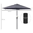 OUTSUNNY - Parasol inclinable de jardin balcon terrasse manivelle toile polyester imperméabilisée haute densité 180 g/m² Ø2,6 x 2,35H m alu gris - vignette