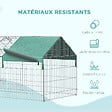 PAWHUT - PawHut Parc enclos métal époxy cage extérieure dim. 2,20L x 1,03l x 1,03H m 3 portes et trappe surface abrité PE vert - vignette