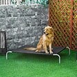 PAWHUT - Lit pour chien chat XXL grand confort sur pied dim. 130L x 90l x 20H cm métal époxy textilène micro-perforé noir - vignette