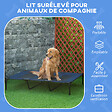 PAWHUT - Lit sur pieds XXL pour chien chat lit de camp animal lit surélevé Oxford textilène micro-perforé dim. 122L x 92l x 23H cm bleu - vignette