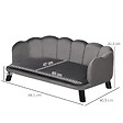 PAWHUT - Canapé chien lit pour chien chat design contemporain coquillage dim. 98L x 60l x 35H cm coussin moelleux velours gris - vignette