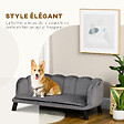 PAWHUT - Canapé chien lit pour chien chat design contemporain coquillage dim. 98L x 60l x 35H cm coussin moelleux velours gris - vignette