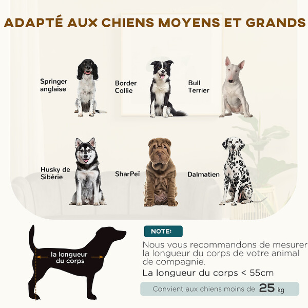 PAWHUT - Canapé chien lit pour chien chat design contemporain coquillage dim. 98L x 60l x 35H cm coussin moelleux velours gris - large