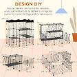 PAWHUT - Cage parc enclos chat modulable dim. L105 x l70 x H105 cm 3 niveaux 2 portes rampe plateformes PE motif graphique fil métallique noir - vignette