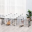 PAWHUT - PawHut Cage parc enclos modulable petits animaux de compagnie - dim. standards 140L x 70l x 70H cm - 27 panneaux bords arrondis - résine PP fils d'acier noir - vignette