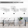 PAWHUT - PawHut Cage parc enclos modulable petits animaux de compagnie - dim. standards 140L x 70l x 70H cm - 27 panneaux bords arrondis - résine PP fils d'acier noir - vignette