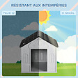 PAWHUT - Niche chien style cottage dim. 65L x 75l x 63H cm - motifs fenêtres, porte, aération - PP blanc gris - vignette