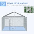 PAWHUT - Chenil extérieur avec toit pour chien 5 m² - parc grillagé 230 x 230 x 175 cm - espace couvert - acier galvanisé - vignette