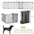 PAWHUT - PawHut Barrière de sécurité - parc enclos chien modulable pliable - porte verrouillable - 6 panneaux acier et PP - dim. 362,5L max. x 76H cm noir - vignette