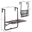 OUTSUNNY - Table suspendue de balcon pliable dim. plateau 60L x 40l cm hauteur réglable 57-72H cm métal époxy noir - vignette