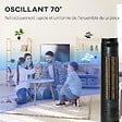 HOMCOM - HOMCOM Ventilateur colonne tour rafraichisseur d'air 2 en 1 oscillant 60 W ultra silencieux télécommande incluse minuterie 4 modes 3 vitesses Ø 31 x 107 cm noir - vignette