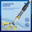 OUTSUNNY - Aspirateur balai électrique sans fil piscine spa - manche télescopique 106-162 cm - brosse, sac filtrant - ABS alu. - blanc bleu - vignette