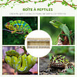 PAWHUT - Terrarium - vivarium reptiles & batraciens - 2 portes coulissantes verre trempé - parois frontales maillées - OSB métal - vignette
