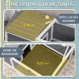 PAWHUT - Enclos pour tortue - parc pour tortue - niche, enclos extérieur grillagé, toit ouvrant verrouillable - sapin gris blanc - vignette