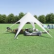 OUTSUNNY - Tente de jardin XXL en étoile bâche anti-pluie voile d'ombrage toile de camping 10L x 10l x 4H m polyester haute densité 210D imperméable bleu clair - vignette