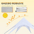 OUTSUNNY - Tente de jardin XXL en étoile bâche anti-pluie voile d'ombrage toile de camping 10L x 10l x 4H m polyester haute densité 210D imperméable bleu clair - vignette