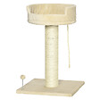 PAWHUT - Arbre à chat griffoir grattoir sisal naturel plateforme d'observation corde d'escalade boule à ressort peluche beige - vignette