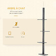 PAWHUT - Arbre à chat poteau à griffer hauteur réglable dim. 43L x 27I x 228-260H cm 4 niveaux d'activités gris clair - vignette