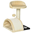 PAWHUT - Arbre à chat griffoir grattoir design jeu boule suspendue + plateforme peluche sisal naturel beige - vignette
