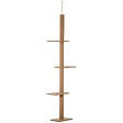 PAWHUT - Arbre à chat poteau à griffer hauteur réglable dim. 43L x 27I x 228-260H cm 4 niveaux d'activités marron - vignette