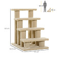 PAWHUT - Escalier pour chat - escalier pour chien - 4 marches - revêtement flanelle grande douceur haute densité - structure panneaux particules - beige - vignette