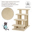 PAWHUT - Escalier pour chat - escalier pour chien - 4 marches - revêtement flanelle grande douceur haute densité - structure panneaux particules - beige - vignette