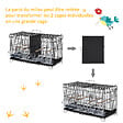 PAWHUT - PawHut Cage à oiseaux dim. 59,5L x 29,8I x 35,3H cm mangeoires perchoirs 4 portes plateau excrément amovible + poignée transport métal PP noir - vignette