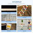 PAWHUT - Cage à oiseaux volière 46 x 36 x 100 cm - 2 portes, 9 trappes, plateau déjection, nombreux accessoires - noir - vignette