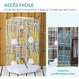 PAWHUT - Cage à oiseaux volière avec mangeoires perchoirs plateau amovible 2 portes dim. 46,5L x 35,5l x 92H cm métal blanc - vignette