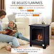 HOMCOM - Cheminée bioéthanol sur pieds style néo-rétro poêle 1 brûleur 1,5 L dim. 40L x 30l x 50H cm couverture 20-25 m² noir - vignette