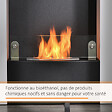 HOMCOM - Cheminée bioéthanol design contemporain - étagère, pare-feu verre trempé 6 mm - brûleur 0,9 L - contrôle de flamme et manche inclus - acier noir blanc - vignette