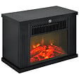 HOMCOM - Cheminée électrique poêle style contemporain thermostat 600-1200 W noir - vignette
