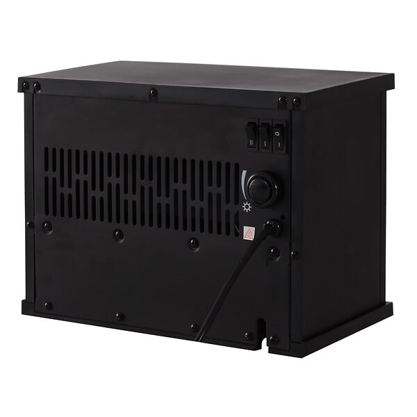 HOMCOM - Cheminée électrique poêle style contemporain thermostat 600-1200 W noir - large