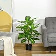 HOMCOM - Arbre artificiel plante artificielle Calathea H. 95 cm tronc branches lichen feuilles grand réalisme pot inclus - vignette