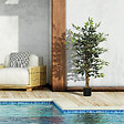 HOMCOM - Arbre artificiel plante artificiel ficus banian hauteur 1,3 m tronc branches liane lichen feuilles grand réalisme pot inclus - vignette