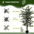 HOMCOM - Arbre artificiel plante artificiel ficus banian hauteur 1,3 m tronc branches liane lichen feuilles grand réalisme pot inclus - vignette