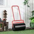 OUTSUNNY - Rouleau à  gazon jardin en acier avec poignée dim. 59L x 32l x 107H cm lestage max. 38 L rouge noir - vignette