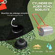 OUTSUNNY - Rouleau à  gazon jardin en acier avec poignée dim. 59L x 32l x 107H cm lestage max. 38 L rouge noir - vignette