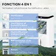 HOMCOM - HOMCOM Ventilateur rafraichisseur humidificateur ioniseur 4 en 1 avec télécommande - portable silencieux oscillant 60W - capacité max. réservoir 10L - idéal pièces 20 m² max. - blanc noir - vignette