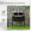 OUTSUNNY - Composteur de jardin - bac à compost pour déchets - rotatif 360° - double chambre 160 L - acier PP noir - vignette