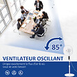 HOMCOM - Ventilateur sur pied Ø 45 cm hauteur réglable oscillant silencieux 50 W avec télécommande timer 3 modes 3 vitesses blanc - vignette