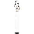 HOMCOM - Lampadaire design industriel 3 têtes 40 W max. luminosité réglable métal filaire acier noir - vignette